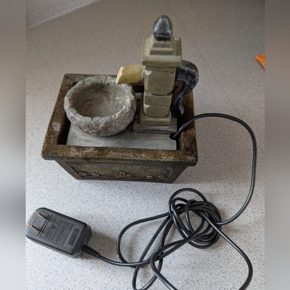 Tabletop Water Fountain with Power Adapter